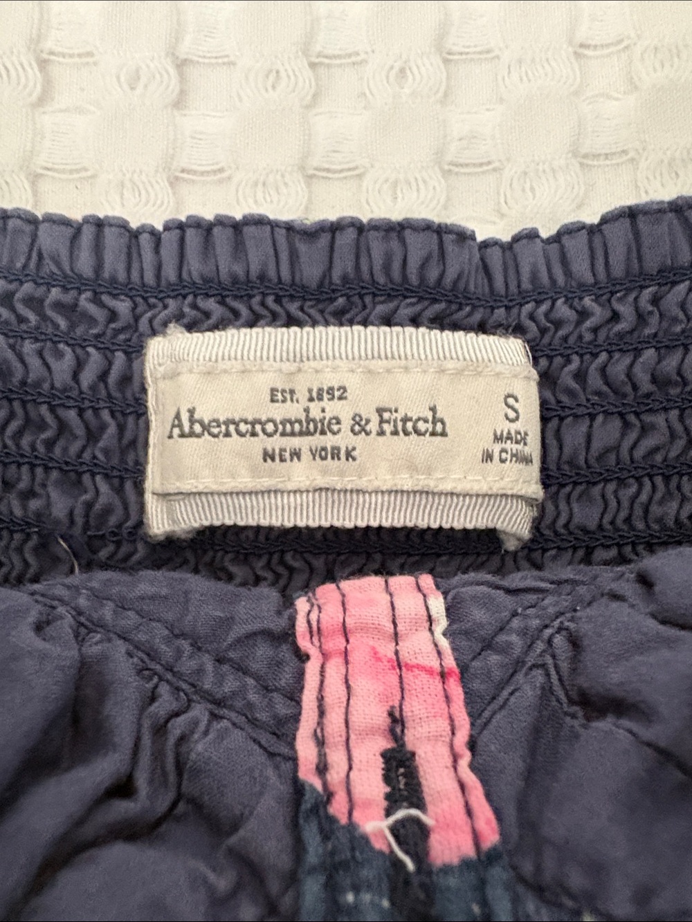 Abercrombie & Fitch Cotton Navy Floral Button-Front Mini Dress SZ S - Picture 2 of 5